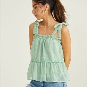 Altar’d State Lizzy Babydoll Top In Mint Green Women's Size M!